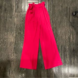 Hot pink express wide leg super high rise pants. Size 4 Long.